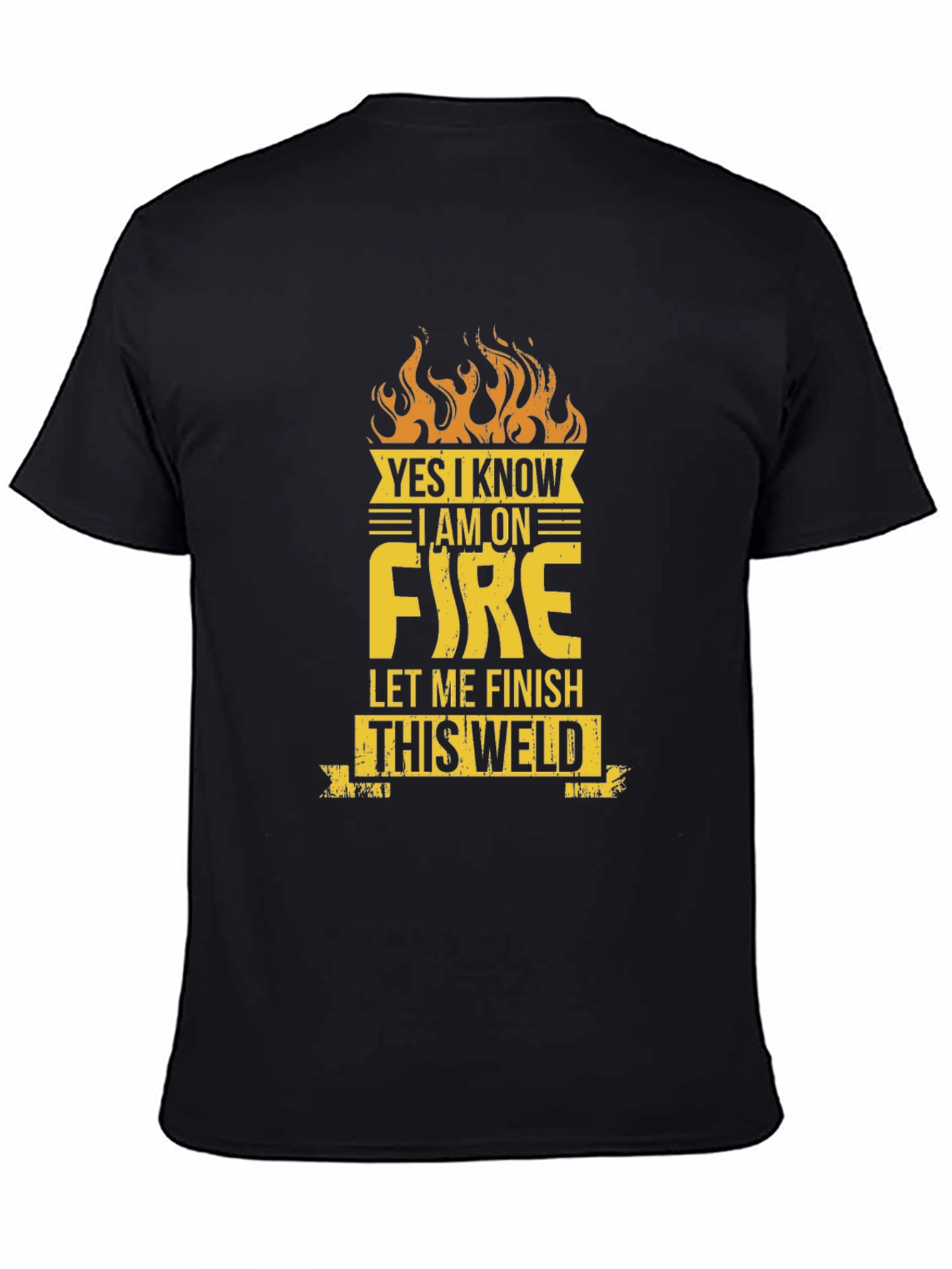 Camiseta Negra On Fire para Soldador