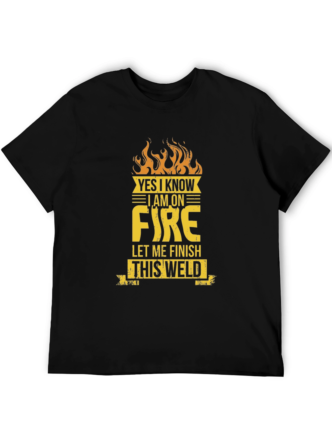 Camiseta Negra On Fire para Soldador