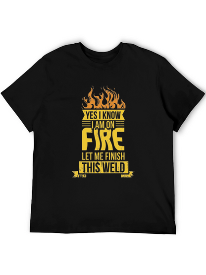 Camiseta Negra On Fire para Soldador