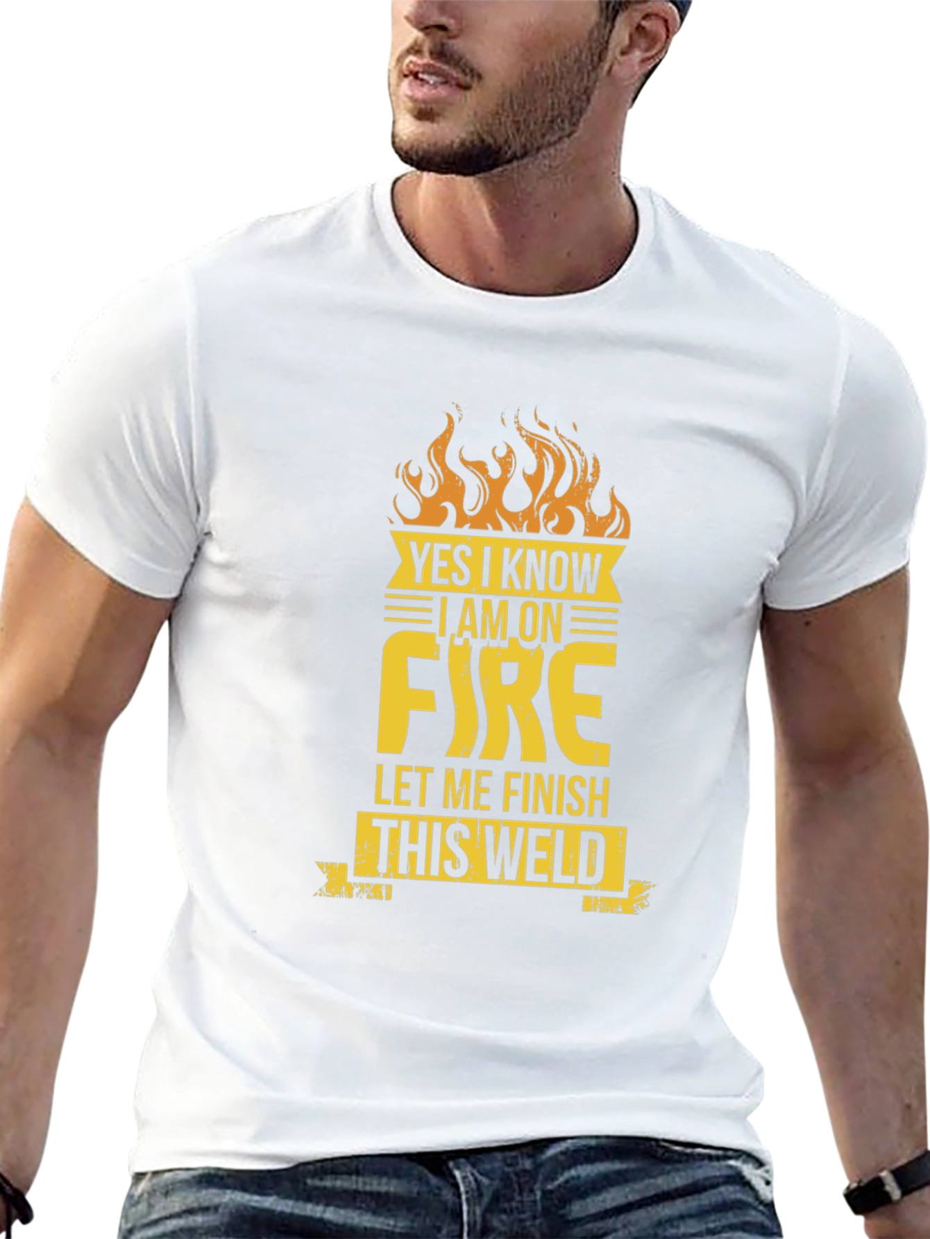 Camiseta Negra On Fire para Soldador