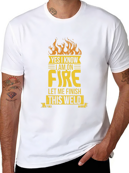 Camiseta Negra On Fire para Soldador