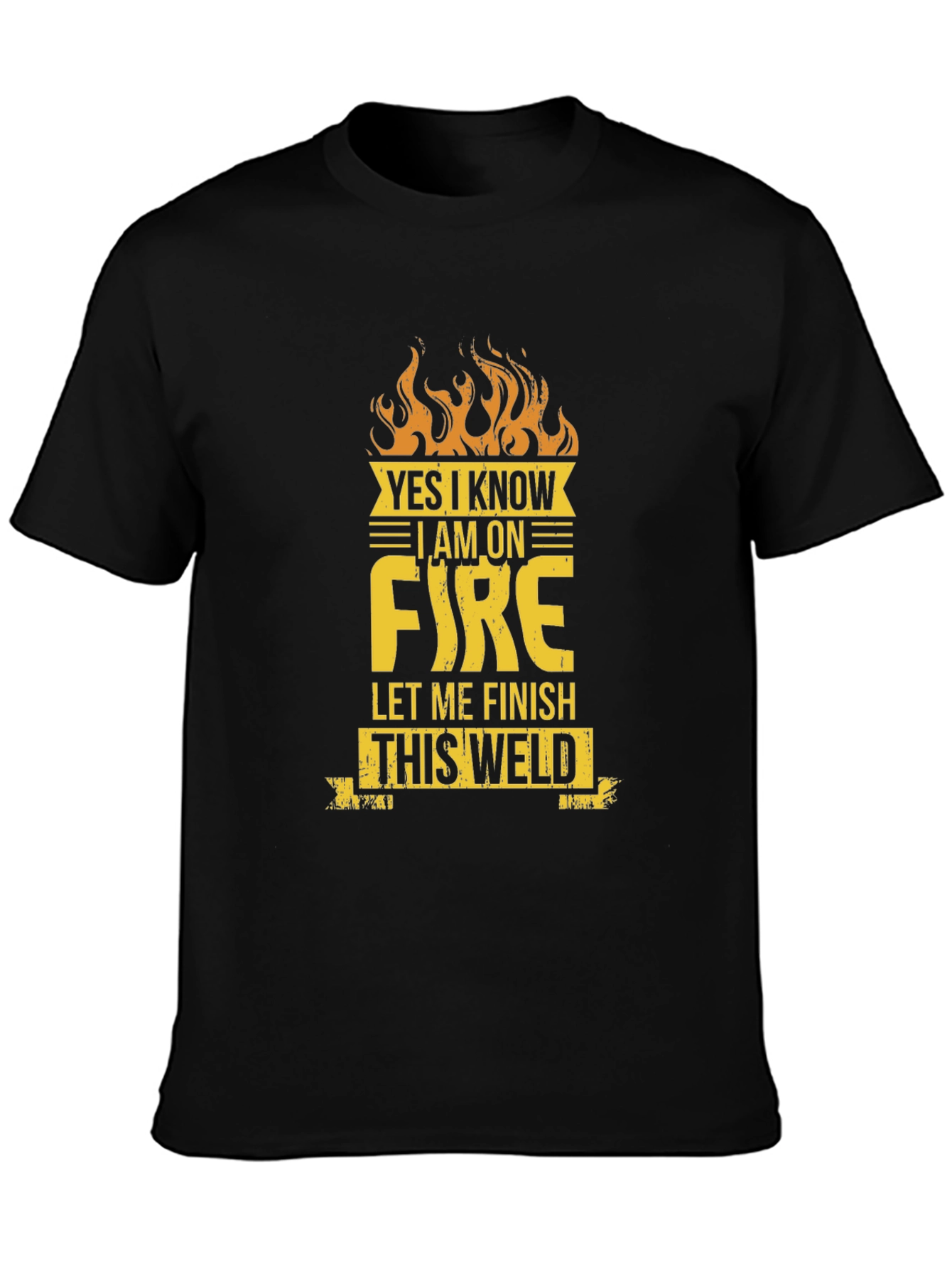 Camiseta Negra On Fire para Soldador