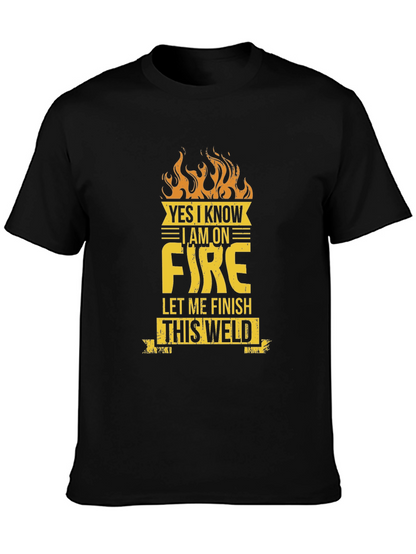 Camiseta Negra On Fire para Soldador