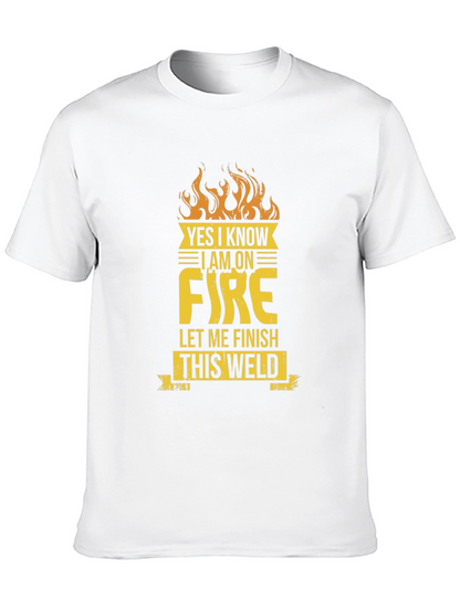 Camiseta Negra On Fire para Soldador