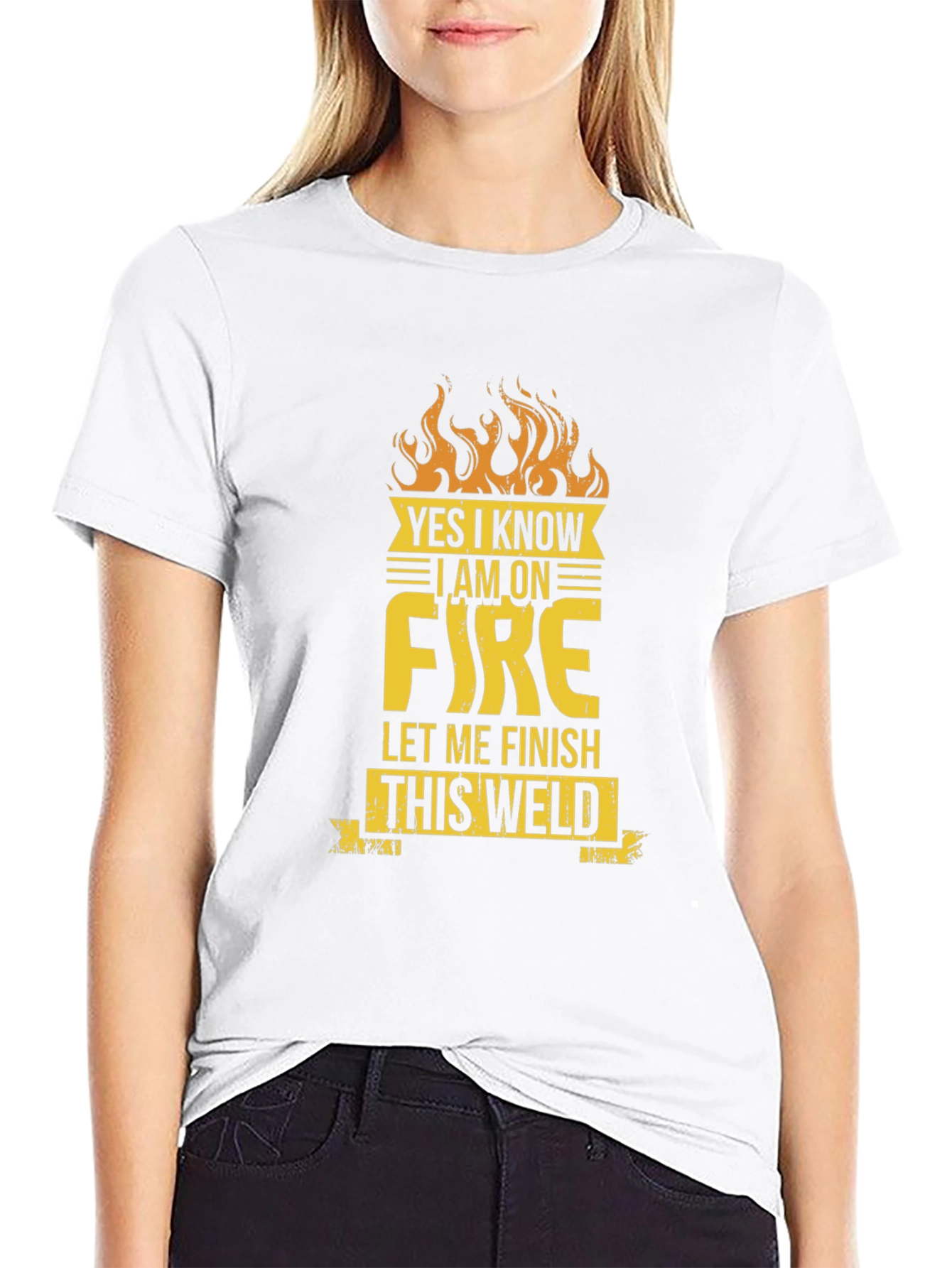 Camiseta Negra On Fire para Soldador
