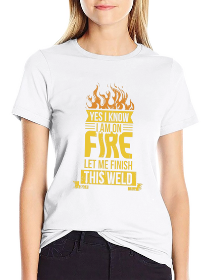 Camiseta Negra On Fire para Soldador