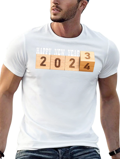 Camiseta Hombre Feliz Año Nuevo 2024/2023