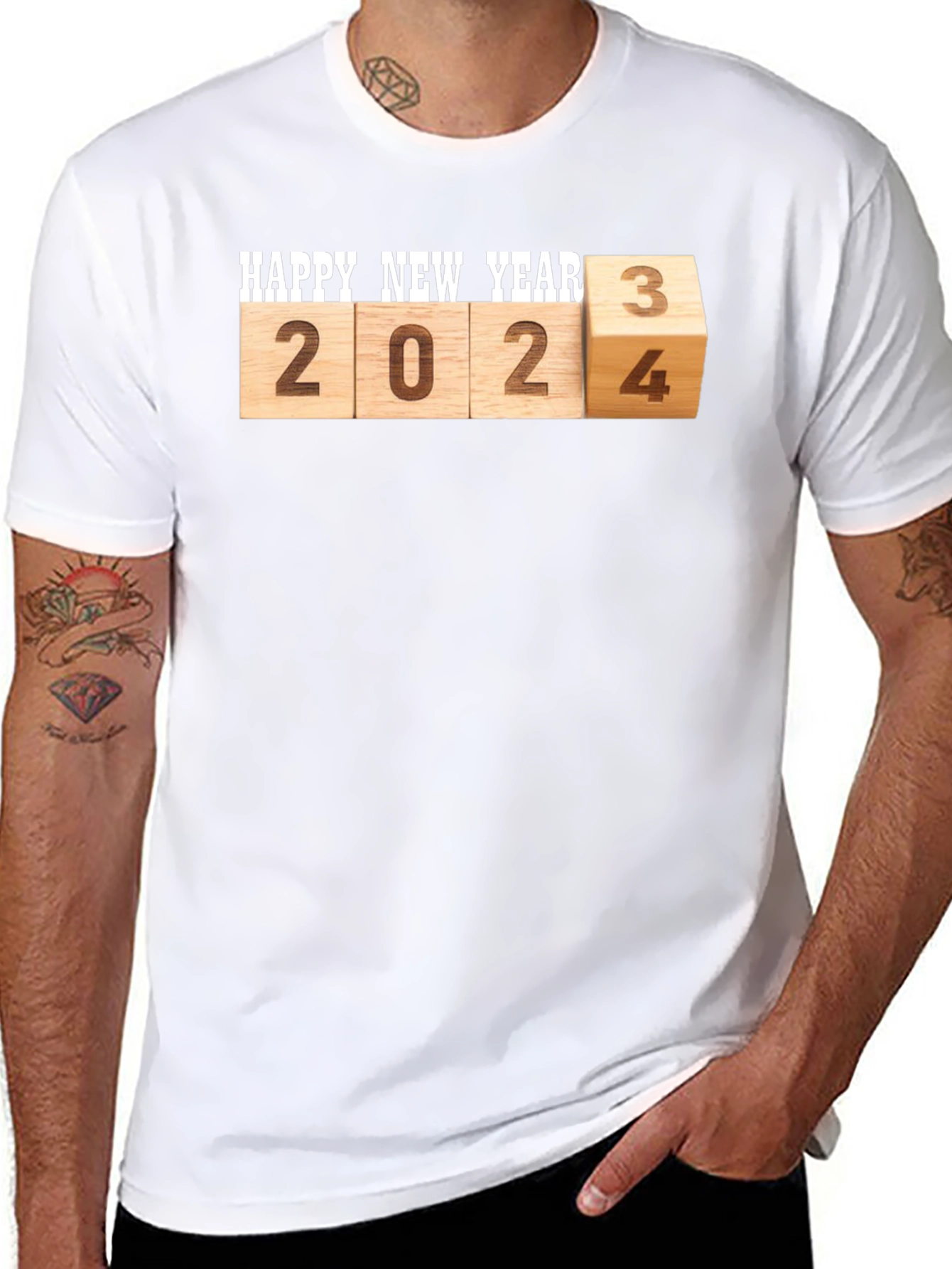 Camiseta Hombre Feliz Año Nuevo 2024/2023