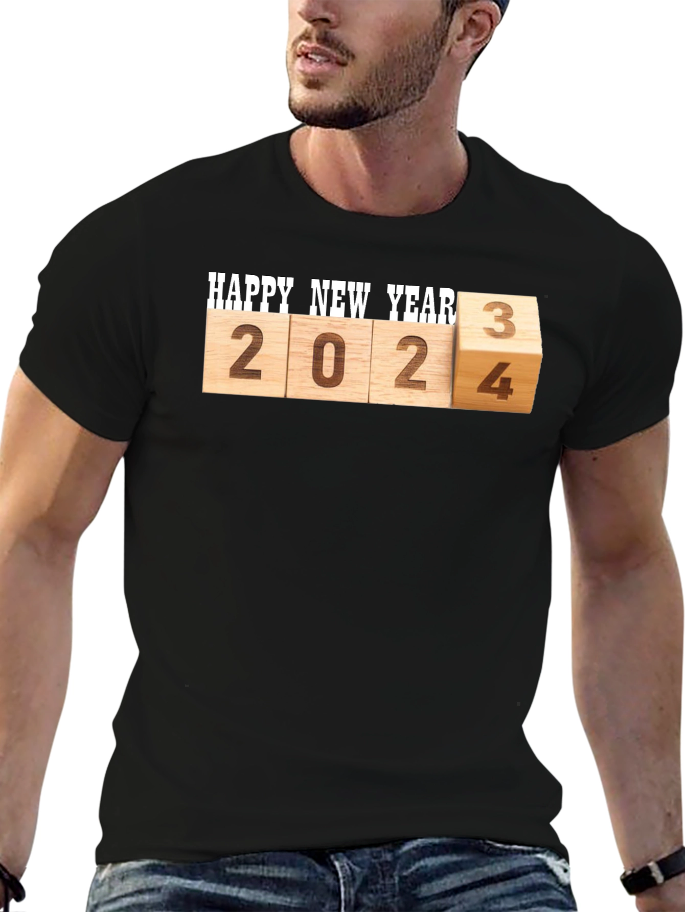 Camiseta Hombre Feliz Año Nuevo 2024/2023