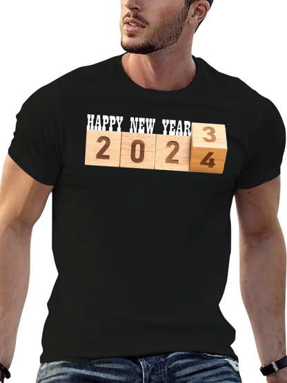 Camiseta Hombre Feliz Año Nuevo 2024/2023
