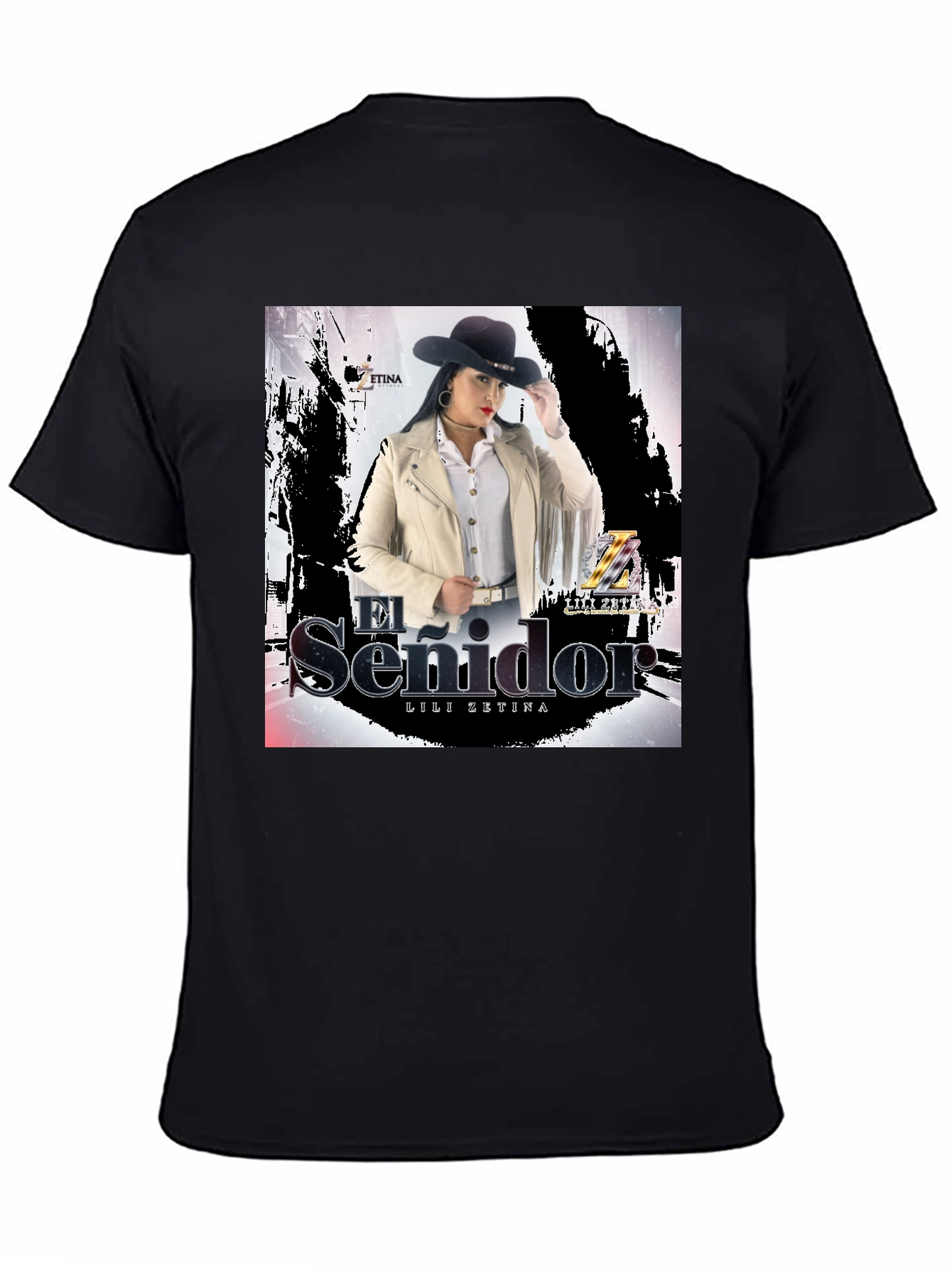 Camiseta Negra Unisex Lili Zetina El Senidor