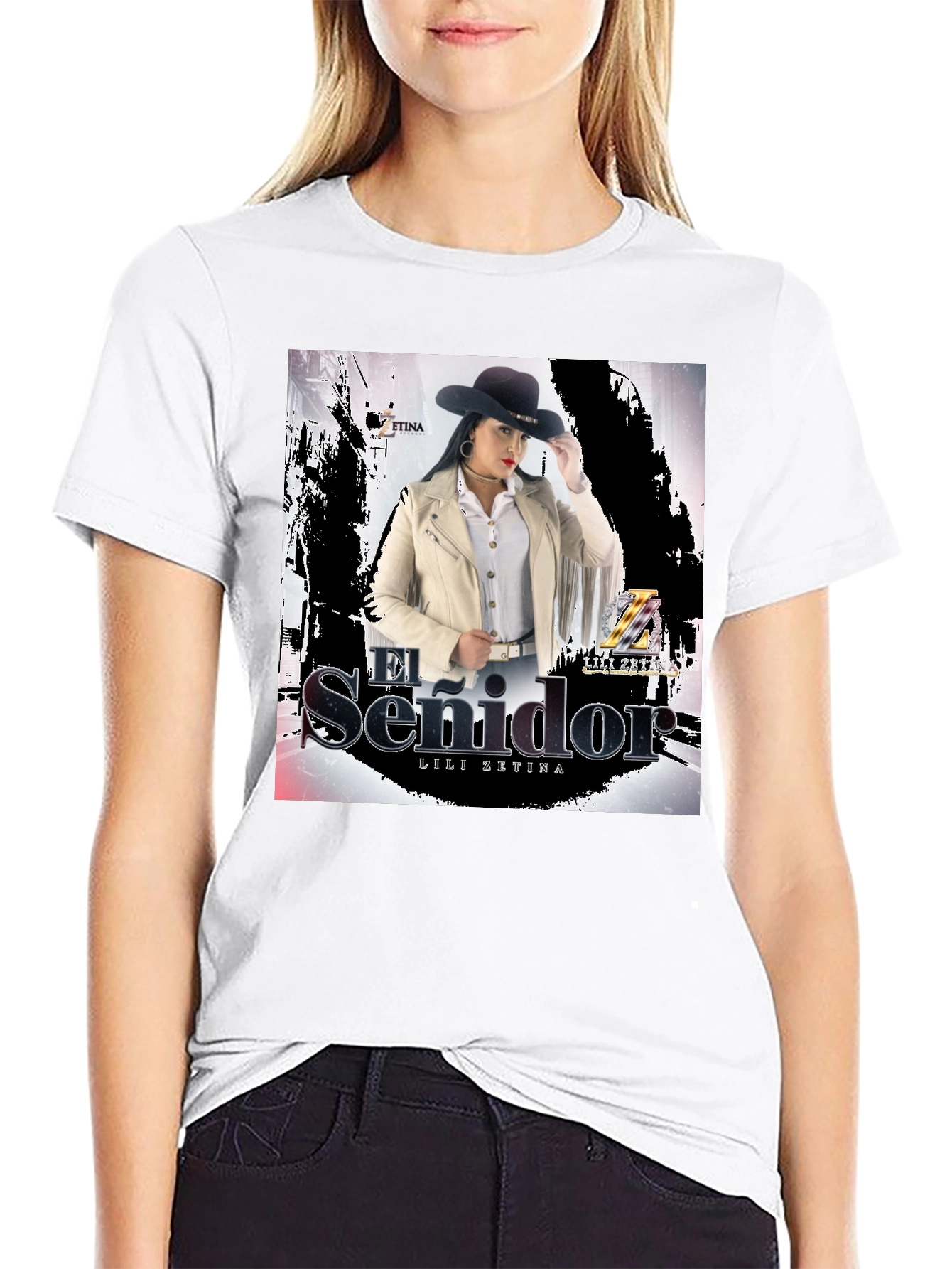 Camiseta Negra Unisex Lili Zetina El Senidor