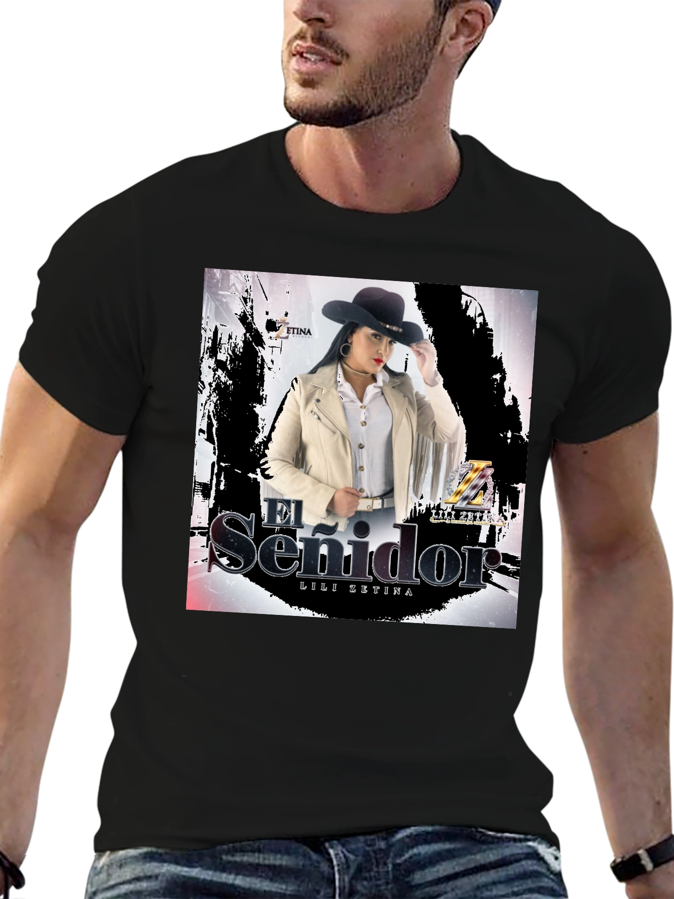 Camiseta Negra Unisex Lili Zetina El Senidor
