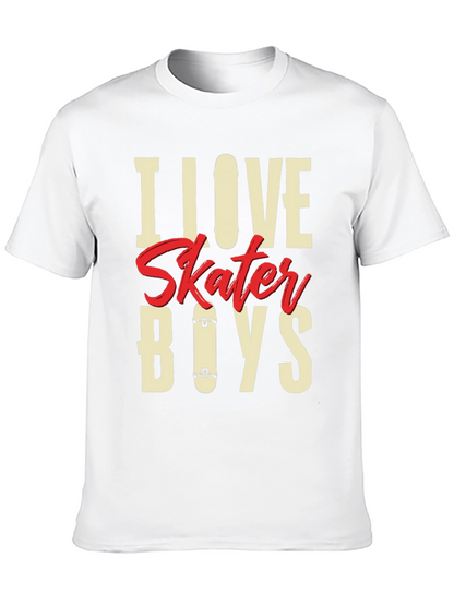 Camiseta Negra I Love Skater Boys para Hombre