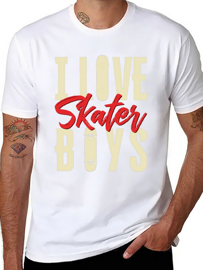 Camiseta Negra I Love Skater Boys para Hombre