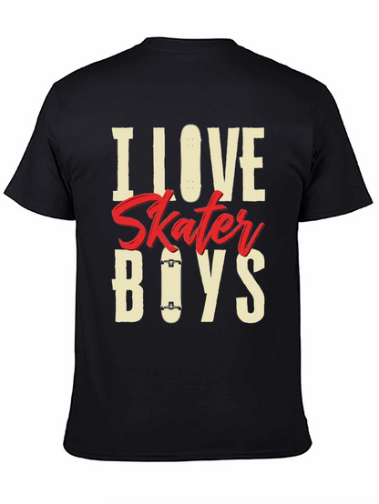 Camiseta Negra I Love Skater Boys para Hombre