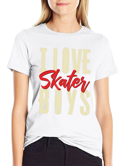 Camiseta Negra I Love Skater Boys para Hombre