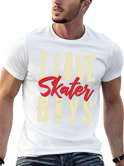Camiseta Negra I Love Skater Boys para Hombre