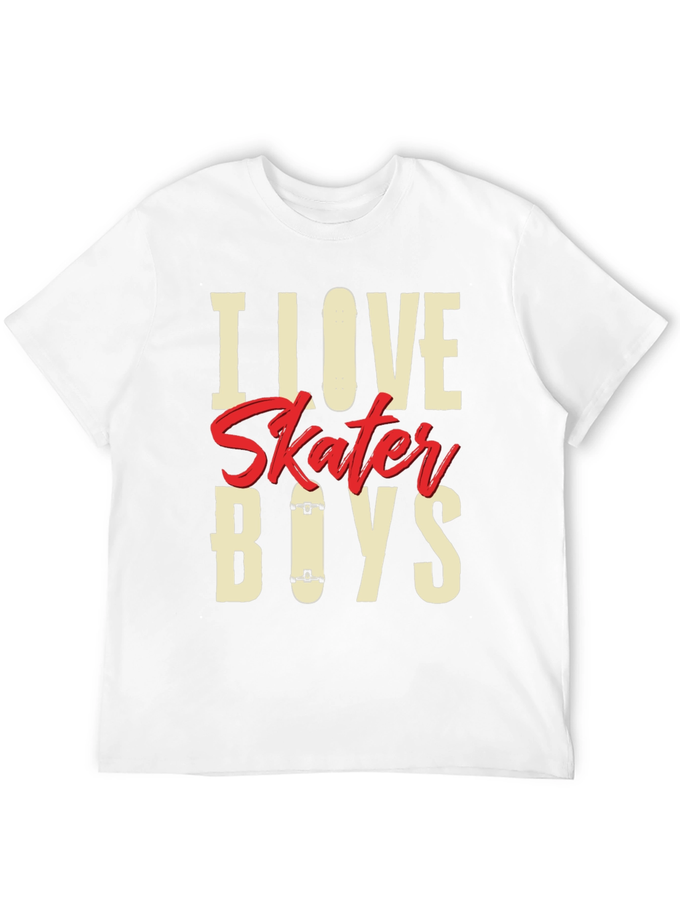 Camiseta Negra I Love Skater Boys para Hombre
