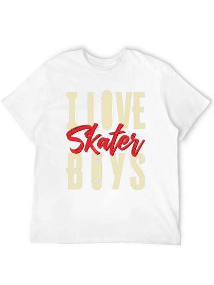 Camiseta Negra I Love Skater Boys para Hombre