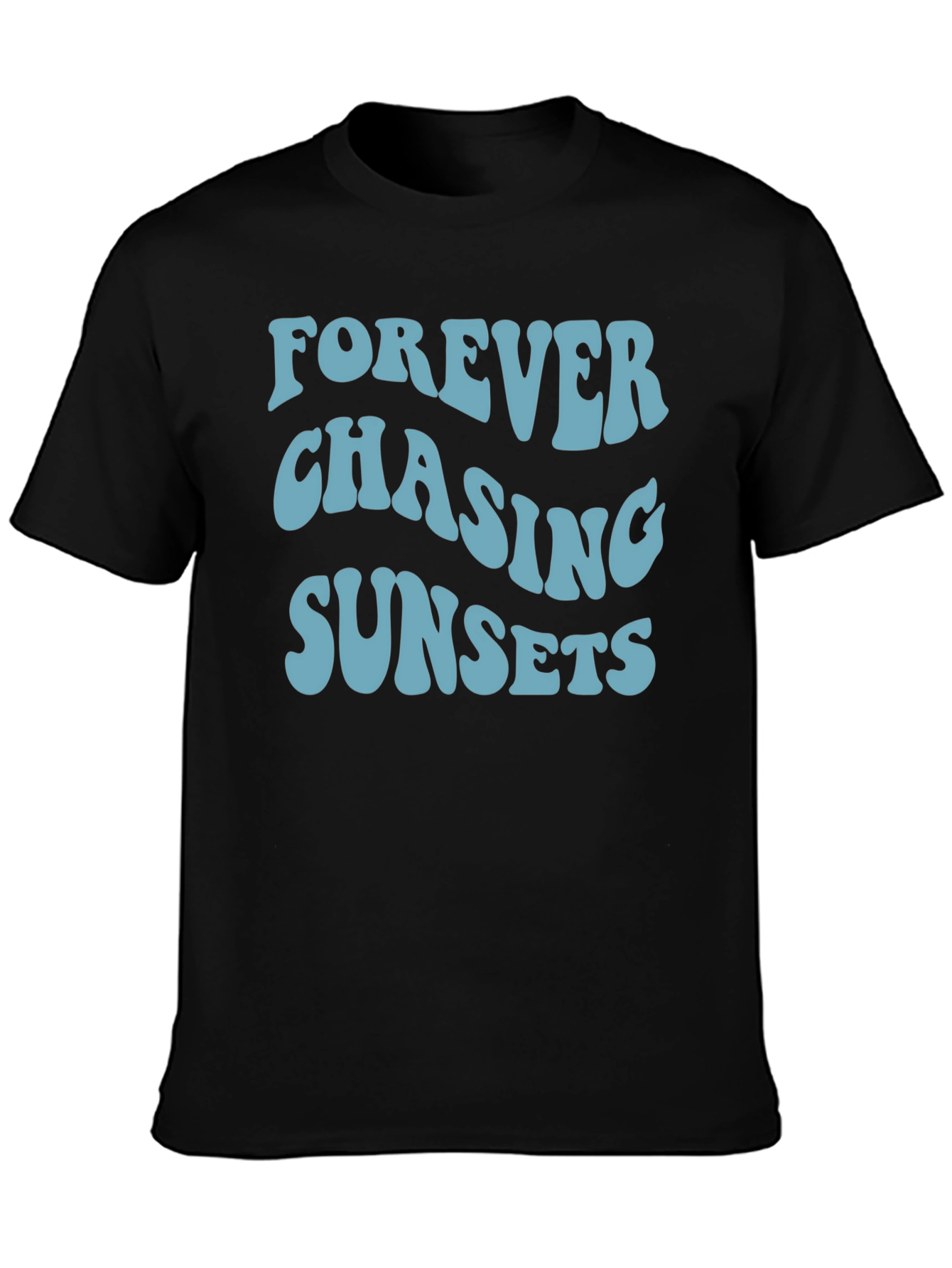 Camiseta Negra Forever Chasing Sunsets Casual