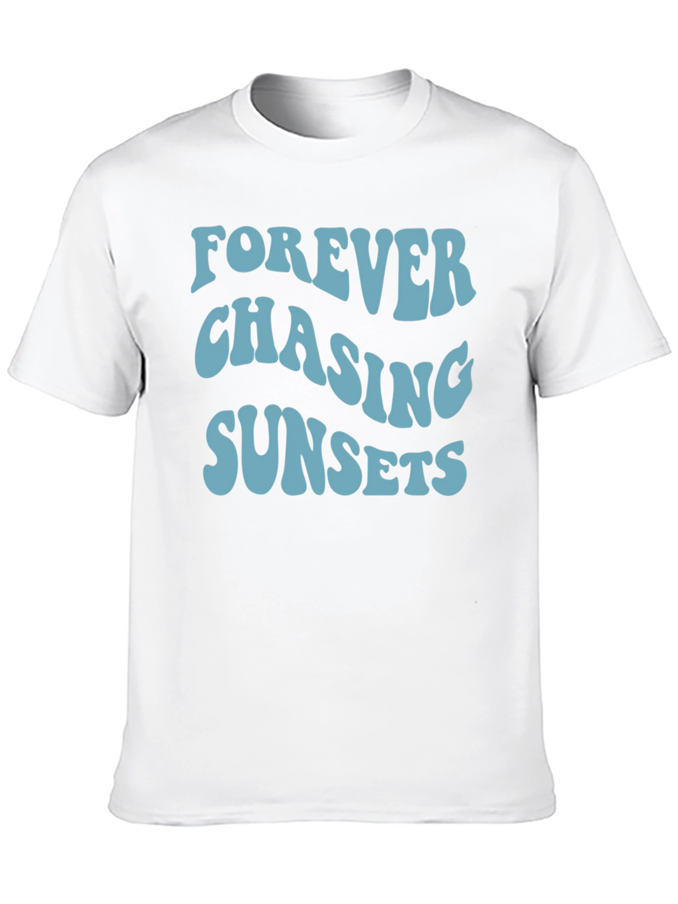 Camiseta Negra Forever Chasing Sunsets Casual