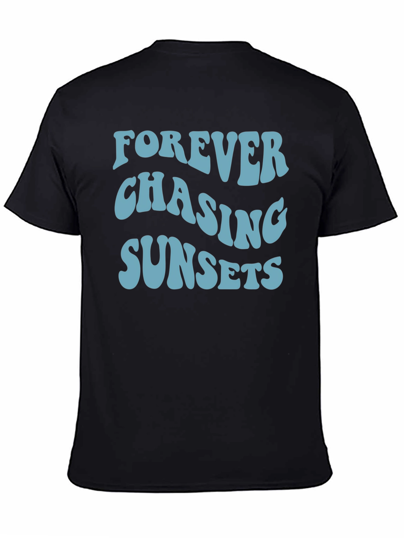 Camiseta Negra Forever Chasing Sunsets Casual