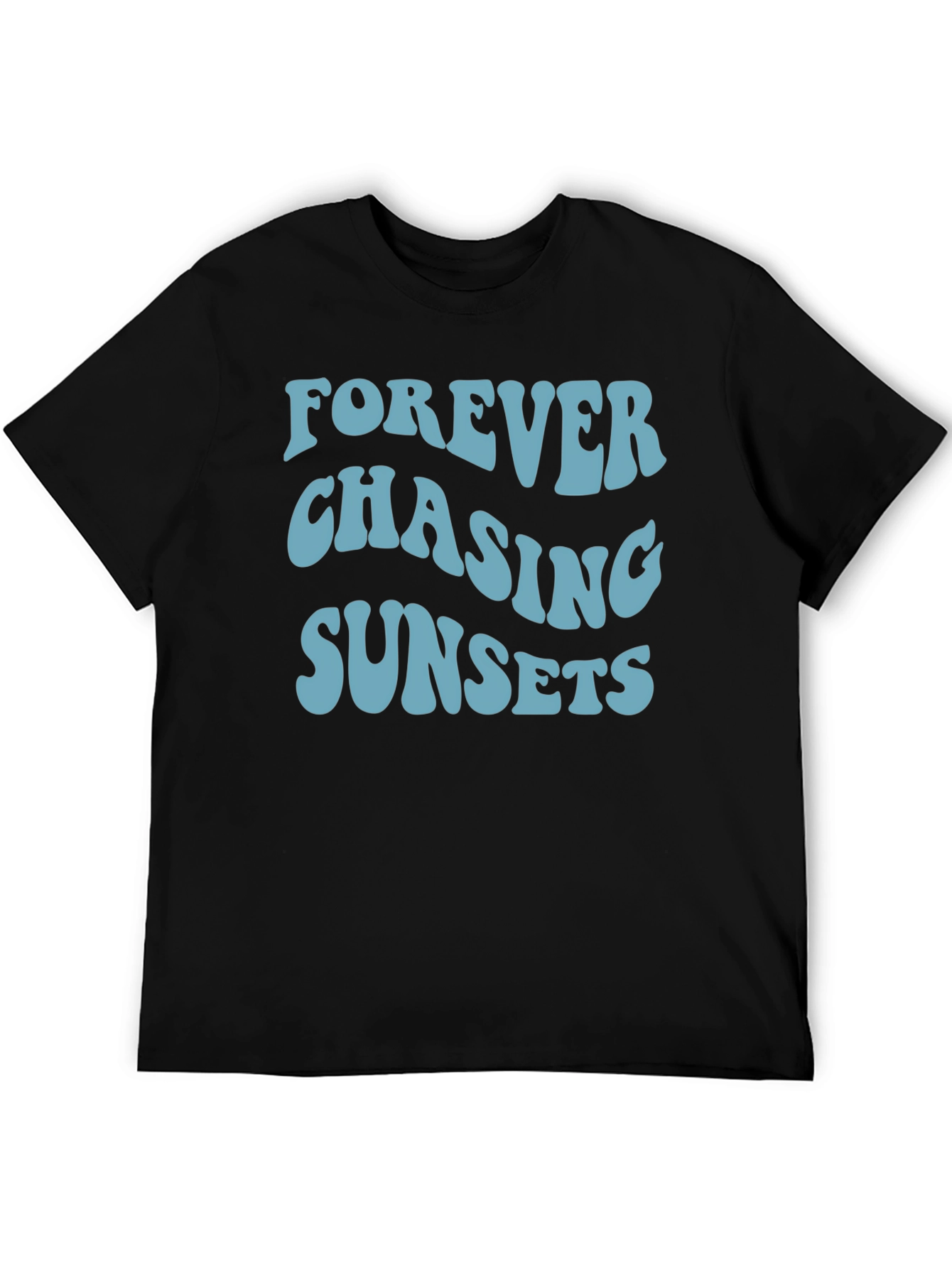 Camiseta Negra Forever Chasing Sunsets Casual