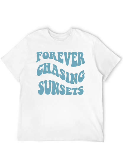 Camiseta Negra Forever Chasing Sunsets Casual