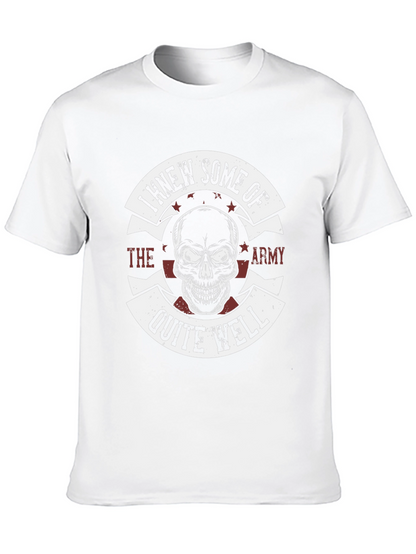Camiseta Negra Estampada Cráneo Militar