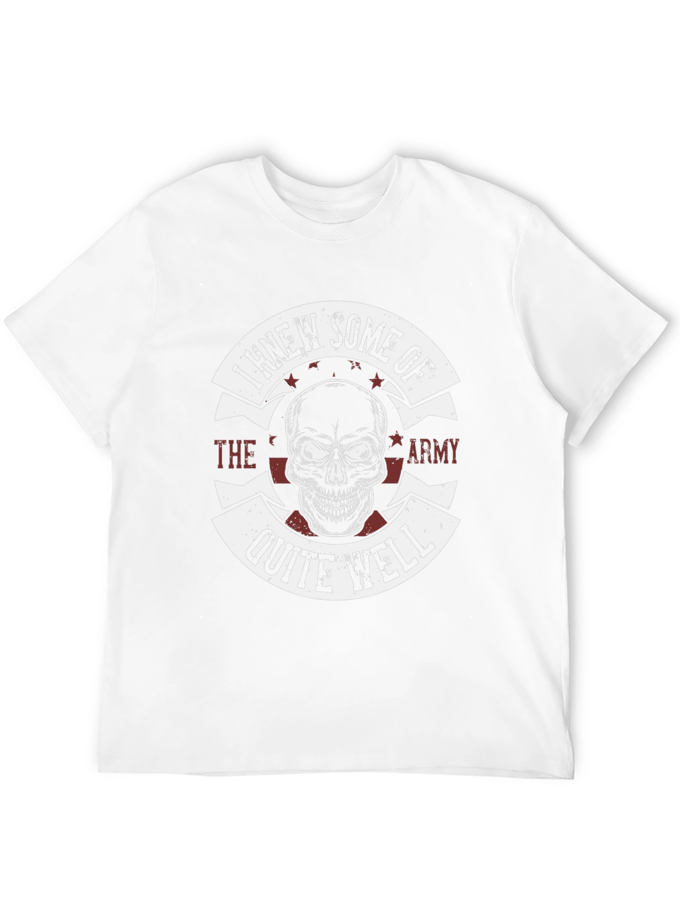 Camiseta Negra Estampada Cráneo Militar