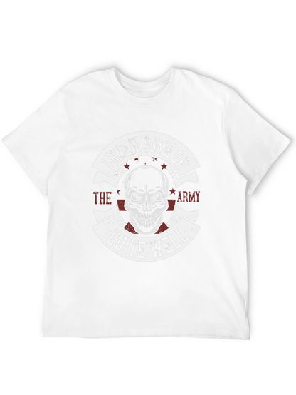Camiseta Negra Estampada Cráneo Militar