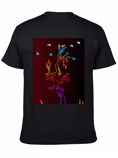 Camiseta Negra con Diseño de Árbol Neon