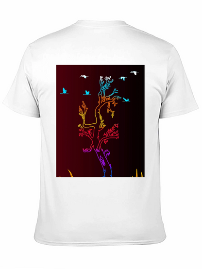 Camiseta Negra con Diseño de Árbol Neon