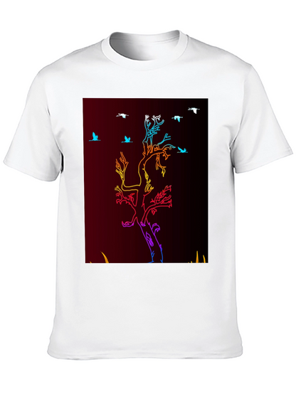 Camiseta Negra con Diseño de Árbol Neon