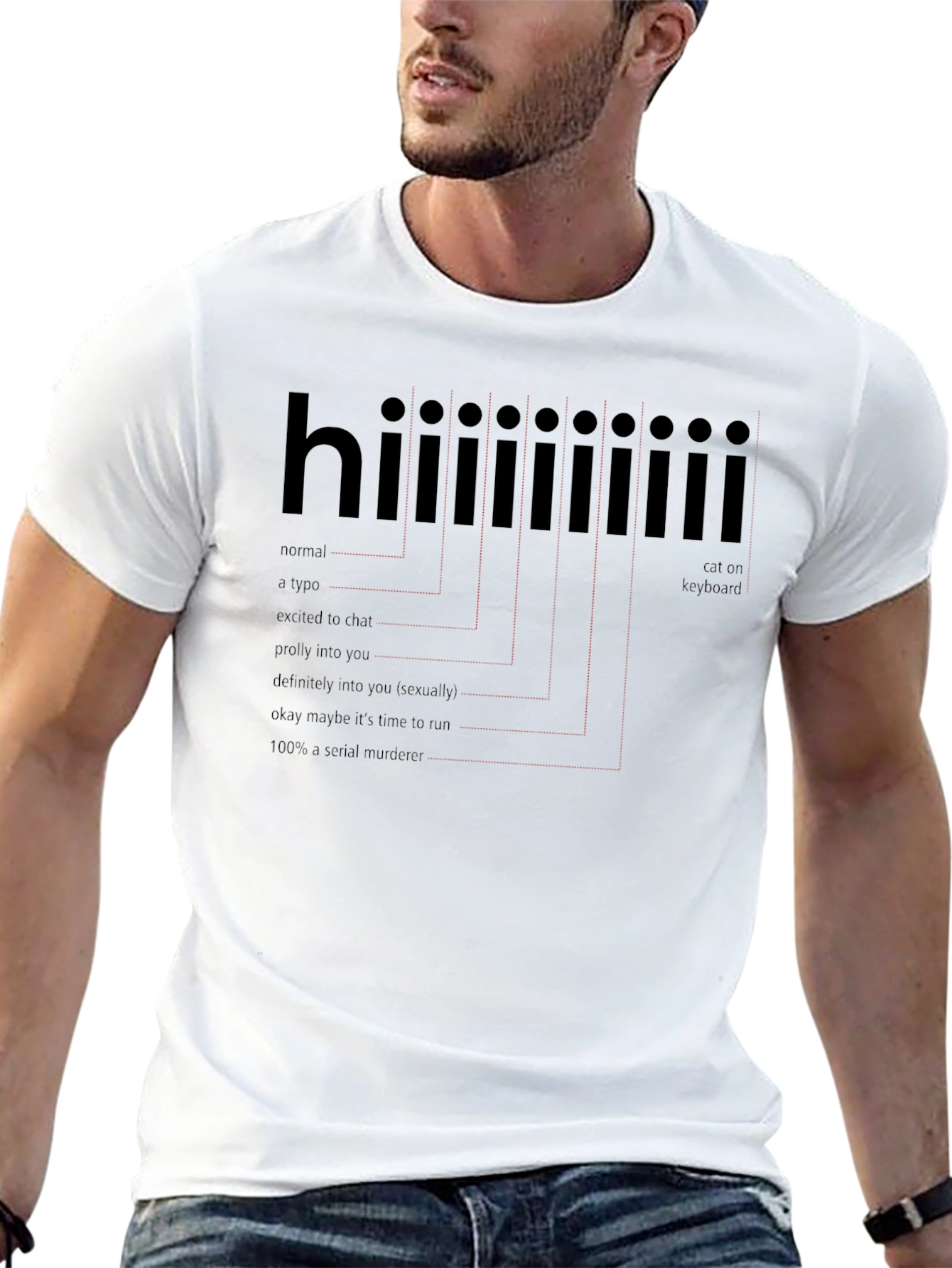 Camiseta Negra con Humor: Saludo Hiiiiiii