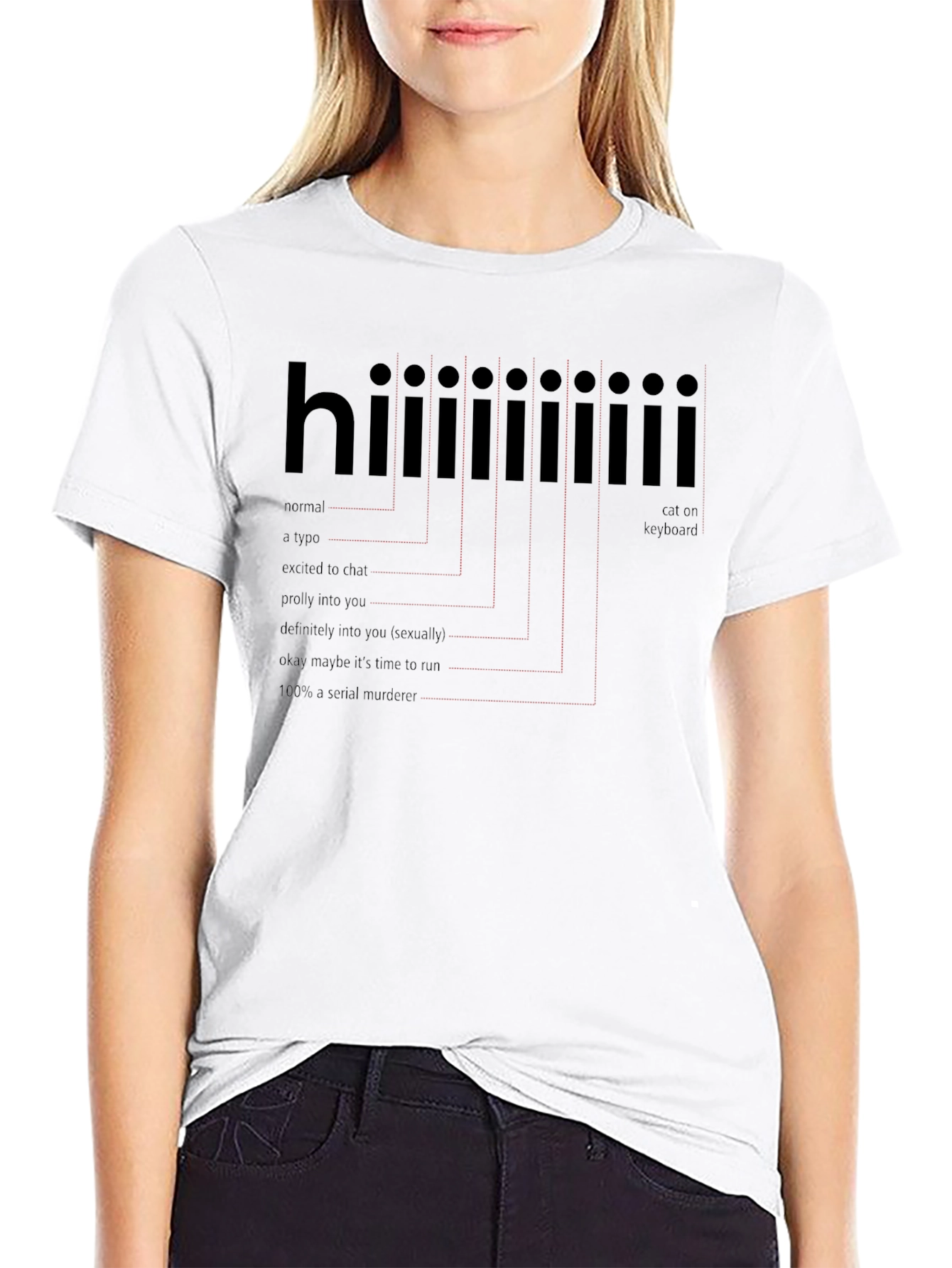 Camiseta Negra con Humor: Saludo Hiiiiiii