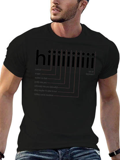 Camiseta Negra con Humor: Saludo Hiiiiiii