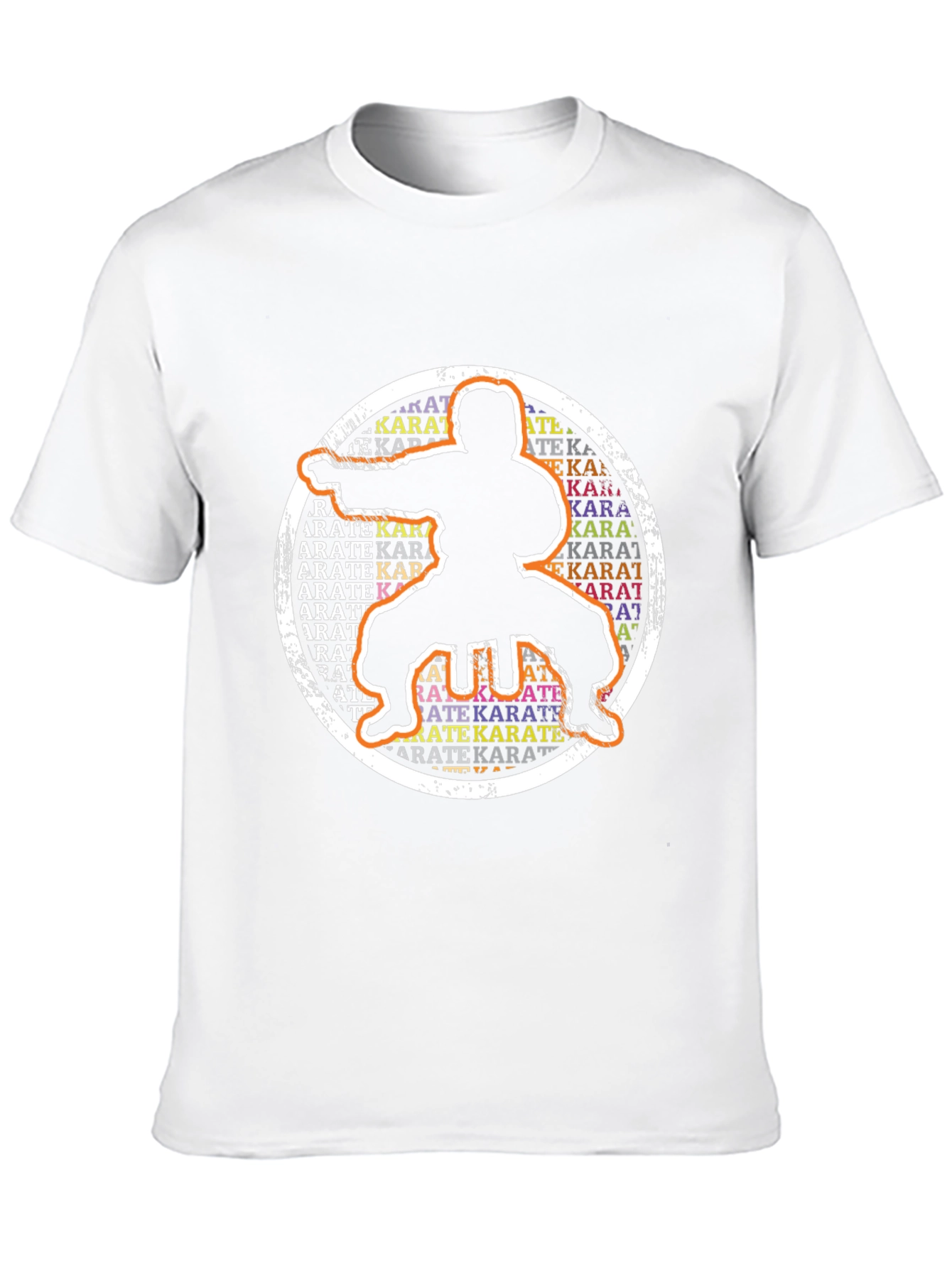 Camiseta Negra Karate Silueta Circular
