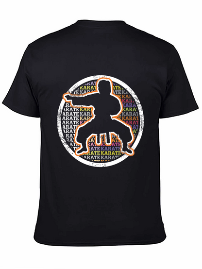 Camiseta Negra Karate Silueta Circular
