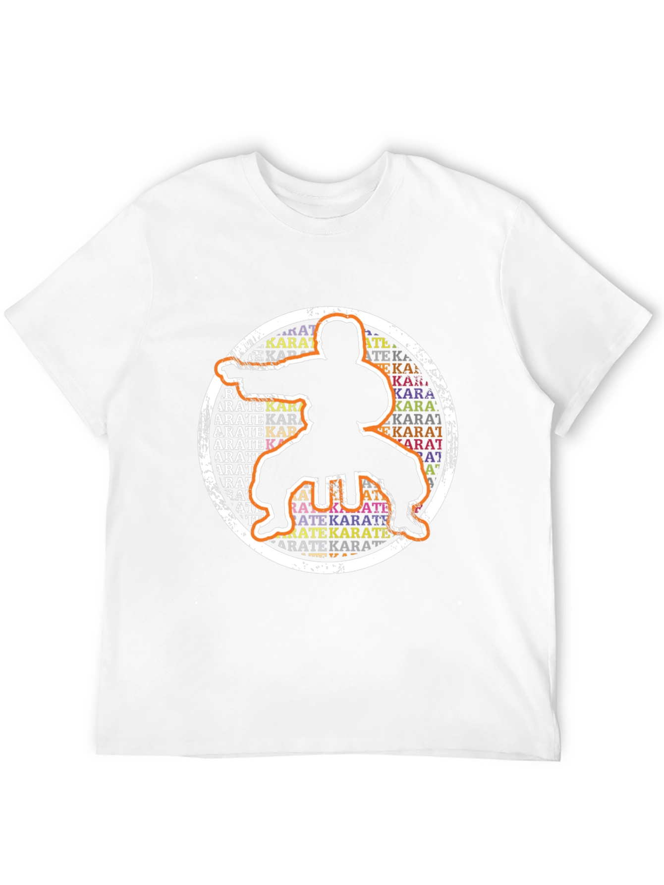Camiseta Negra Karate Silueta Circular