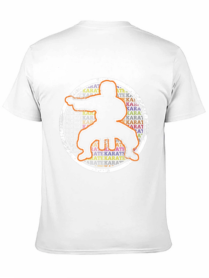Camiseta Negra Karate Silueta Circular