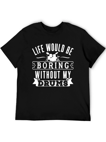 Camiseta Negra Life Without My Drums