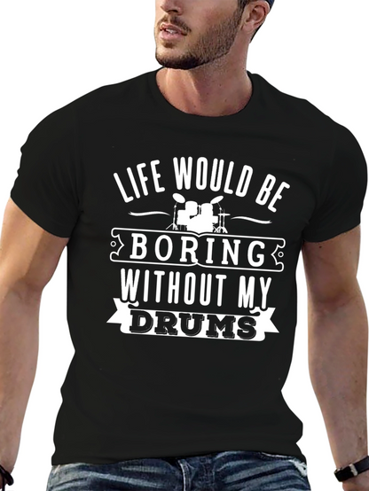 Camiseta Negra Life Without My Drums