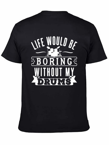Camiseta Negra Life Without My Drums