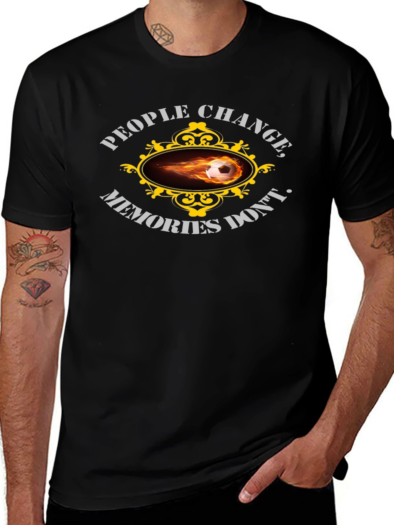 Camiseta Negra Deportiva Fútbol Recuerdos