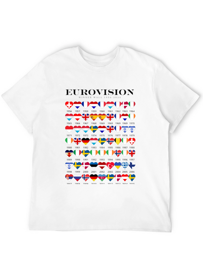 Camiseta Negra Eurovision Winner Wall 1956-2024