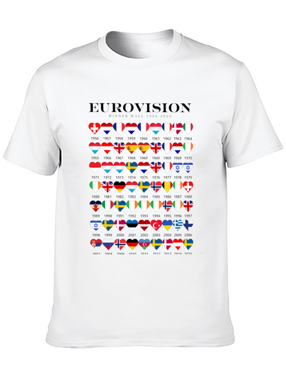 Camiseta Negra Eurovision Winner Wall 1956-2024