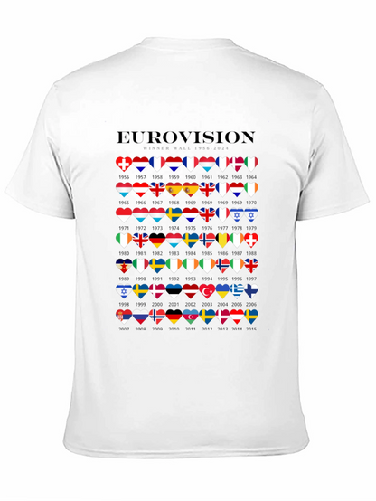 Camiseta Negra Eurovision Winner Wall 1956-2024