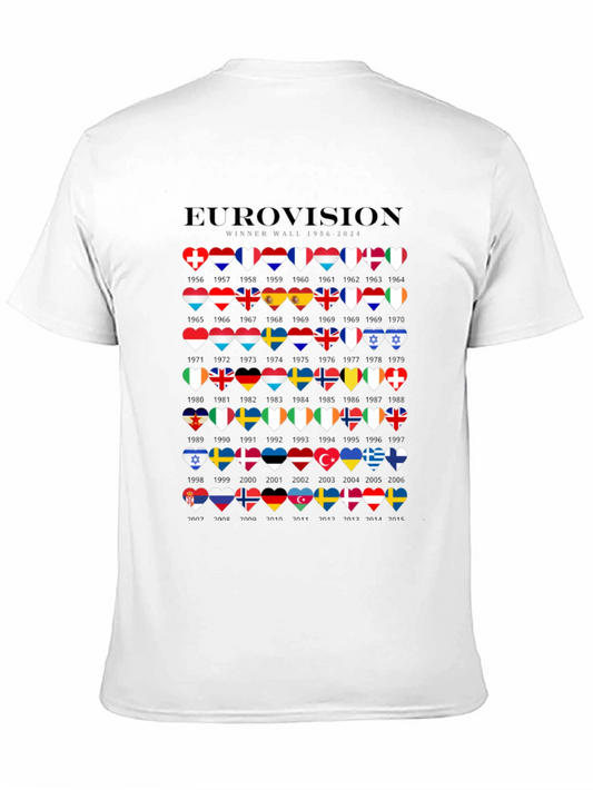 Camiseta Negra Eurovision Winner Wall 1956-2024